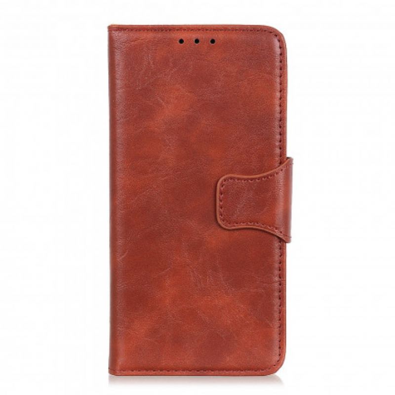 Capa Folio Para Samsung Galaxy A32 5G Fecho Reversível De Couro Rachado