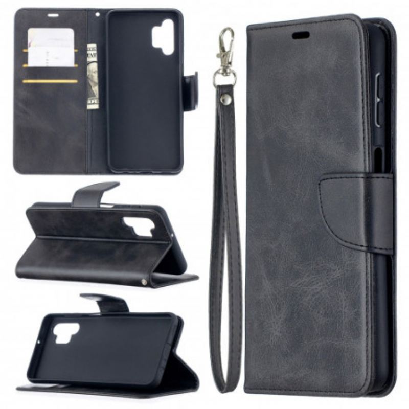 Capa Folio Para Samsung Galaxy A32 5G Flip Retalho Liso Oblíquo