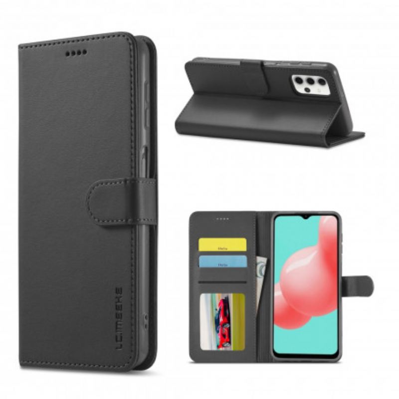 Capa Folio Para Samsung Galaxy A32 5G Lc.imeeke Efeito Couro