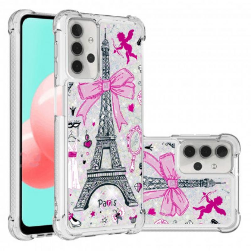 Capa Para Samsung Galaxy A32 5G As Lantejoulas Da Torre Eiffel