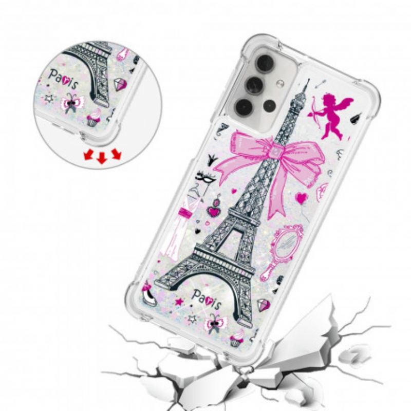 Capa Para Samsung Galaxy A32 5G As Lantejoulas Da Torre Eiffel