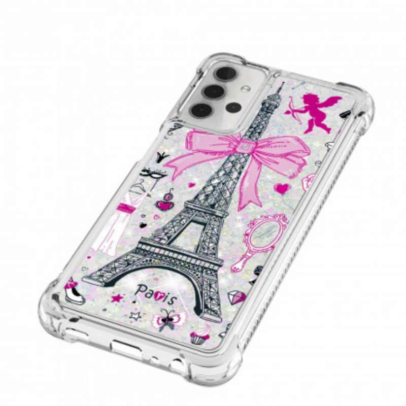 Capa Para Samsung Galaxy A32 5G As Lantejoulas Da Torre Eiffel