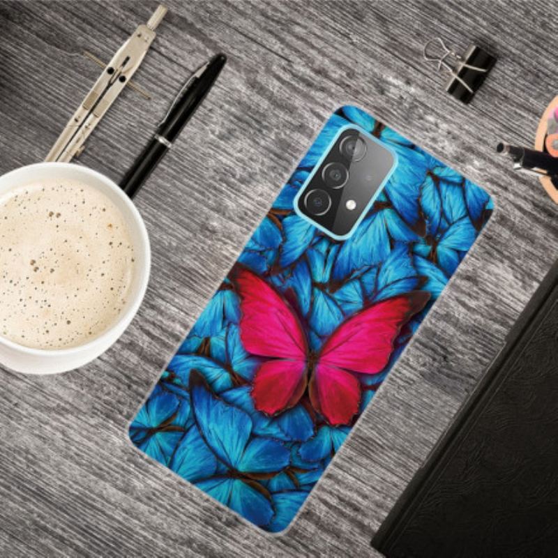 Capa Para Samsung Galaxy A32 5G Borboletas Flexíveis