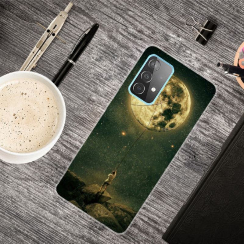 Capa Para Samsung Galaxy A32 5G Homem Da Lua Flexível