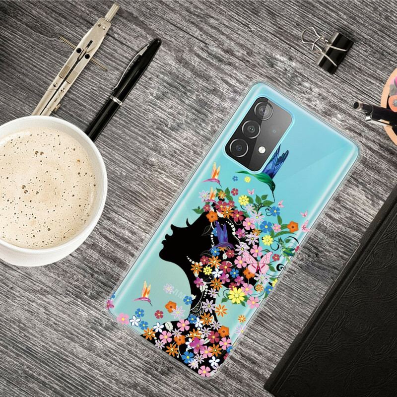 Capa Para Samsung Galaxy A32 5G Linda Cabeça De Flor