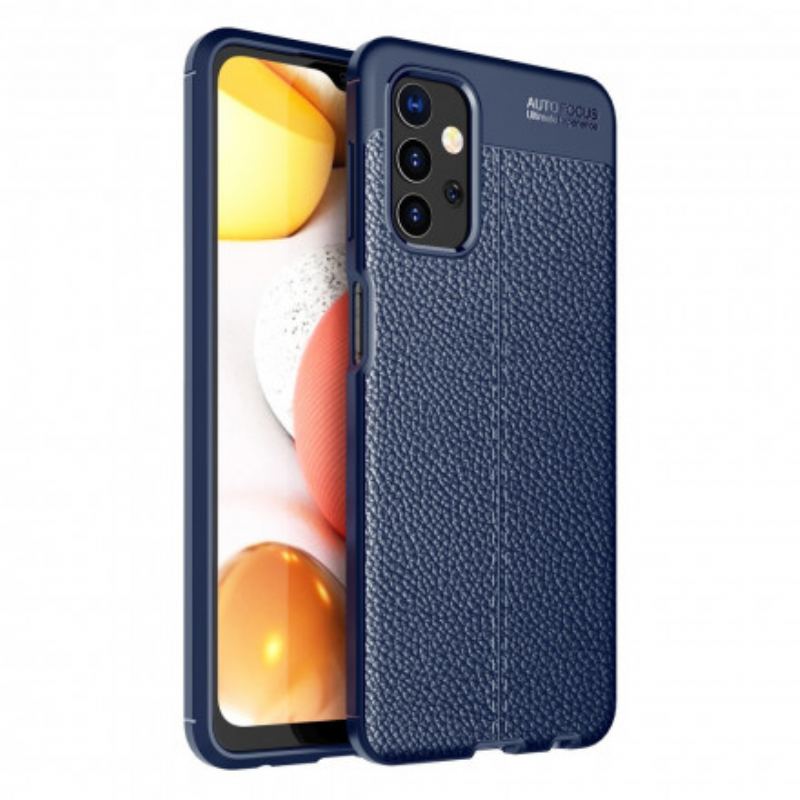 Capa Para Samsung Galaxy A32 5G Linha Dupla Efeito Couro Litchi