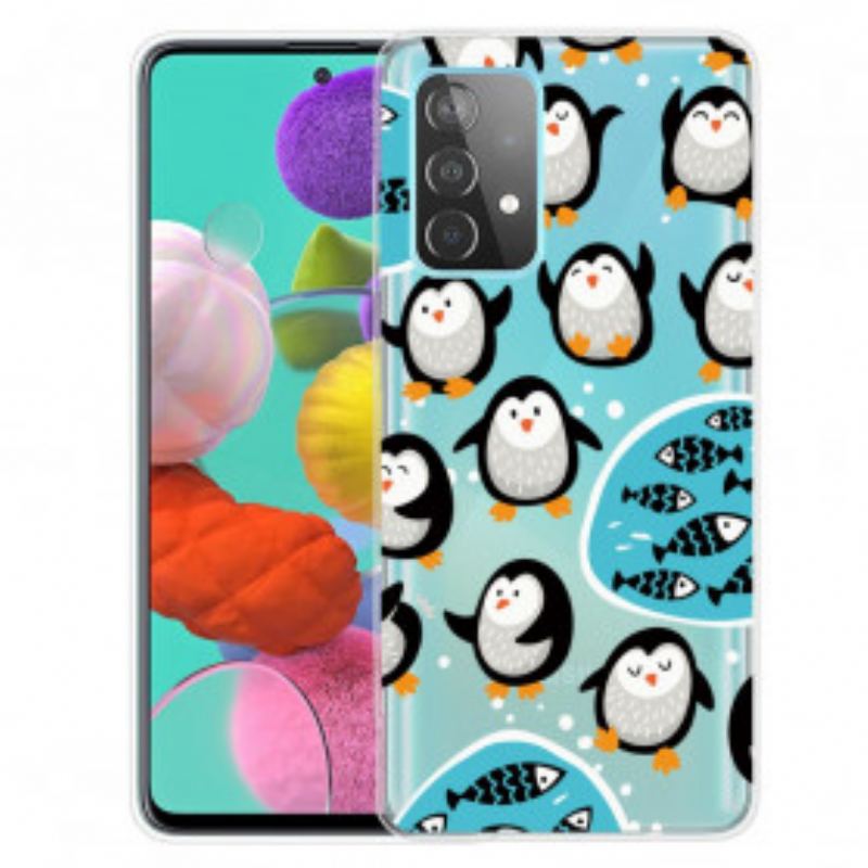 Capa Para Samsung Galaxy A32 5G Pinguins E Peixes