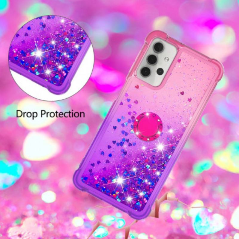 Capa Para Samsung Galaxy A32 5G Suporte De Anel Glitter