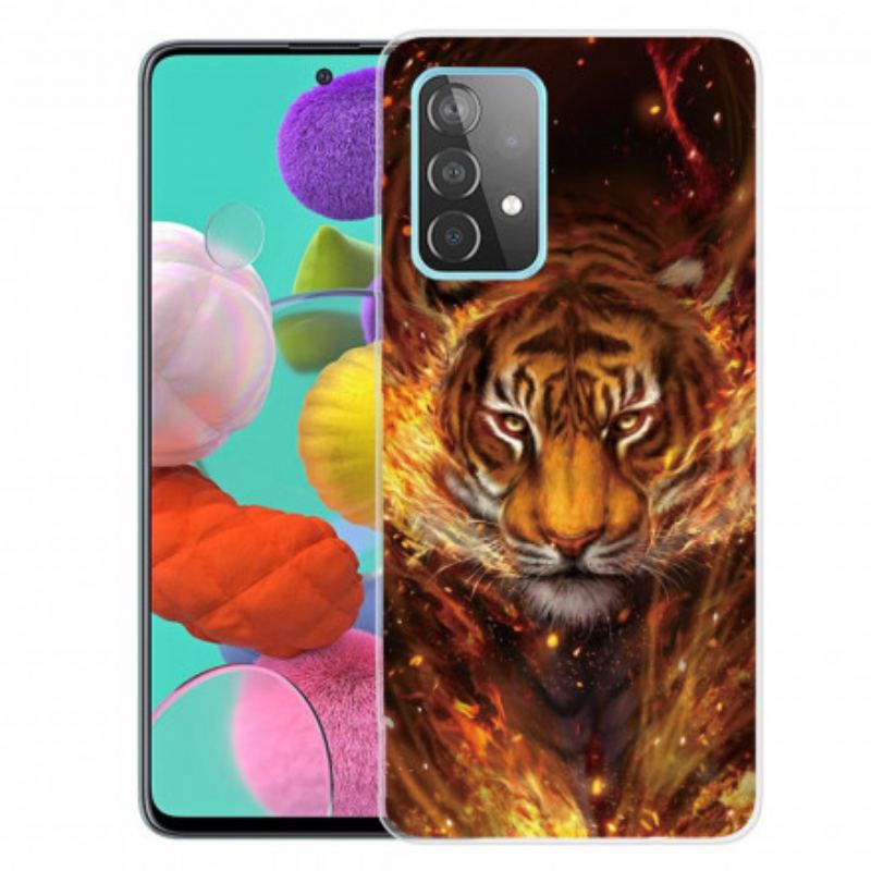 Capa Para Samsung Galaxy A32 5G Tigre Flexível