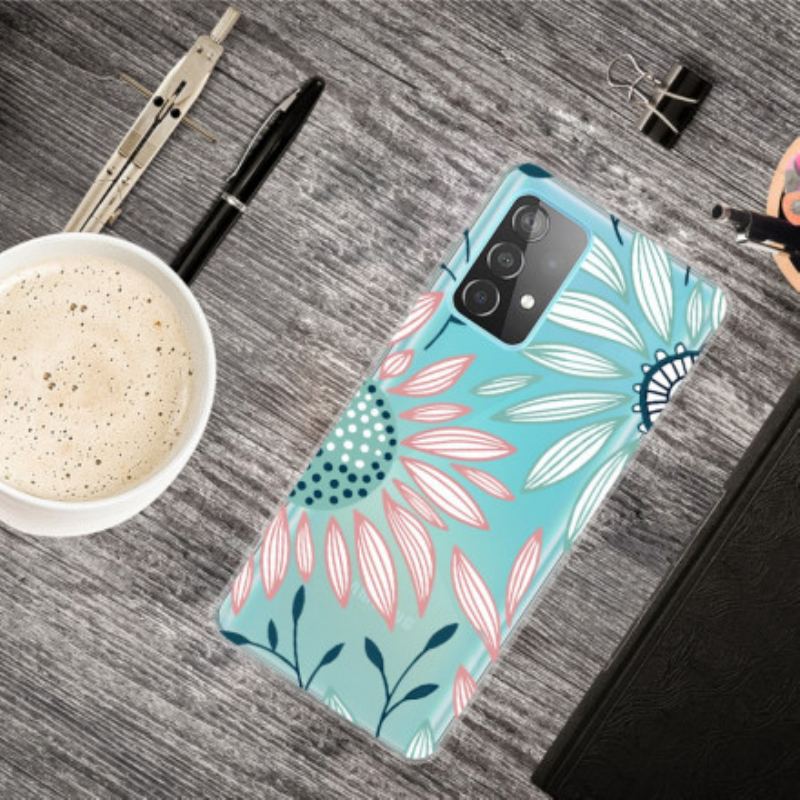 Capa Para Samsung Galaxy A32 5G Uma Flor Transparente