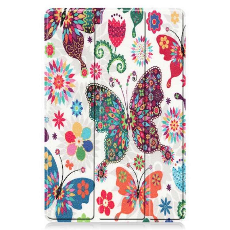 Capa De Celular Para Samsung Galaxy Tab S8 / Tab S7 Porta Caneta Flor Vintage