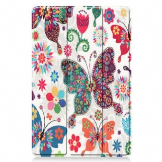 Capa De Celular Para Samsung Galaxy Tab S8 / Tab S7 Porta Caneta Flor Vintage