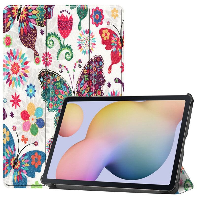 Capa De Celular Para Samsung Galaxy Tab S8 / Tab S7 Porta Caneta Flor Vintage