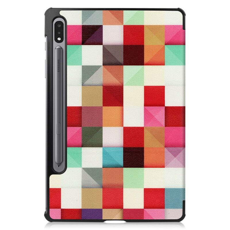 Capa De Celular Para Samsung Galaxy Tab S8 / Tab S7 Porta Caneta Mosaico