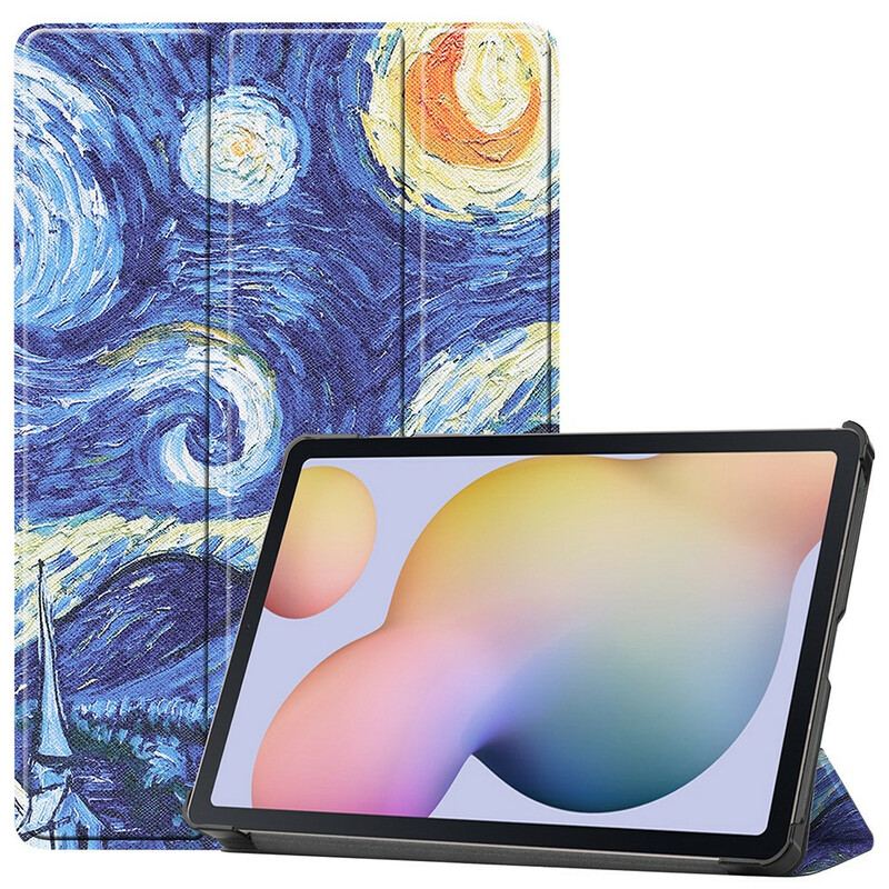 Capa De Celular Para Samsung Galaxy Tab S8 / Tab S7 Porta Caneta Noite Estrelada