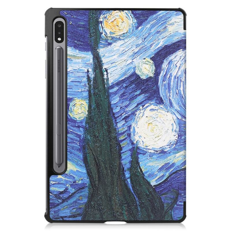 Capa De Celular Para Samsung Galaxy Tab S8 / Tab S7 Porta Caneta Noite Estrelada