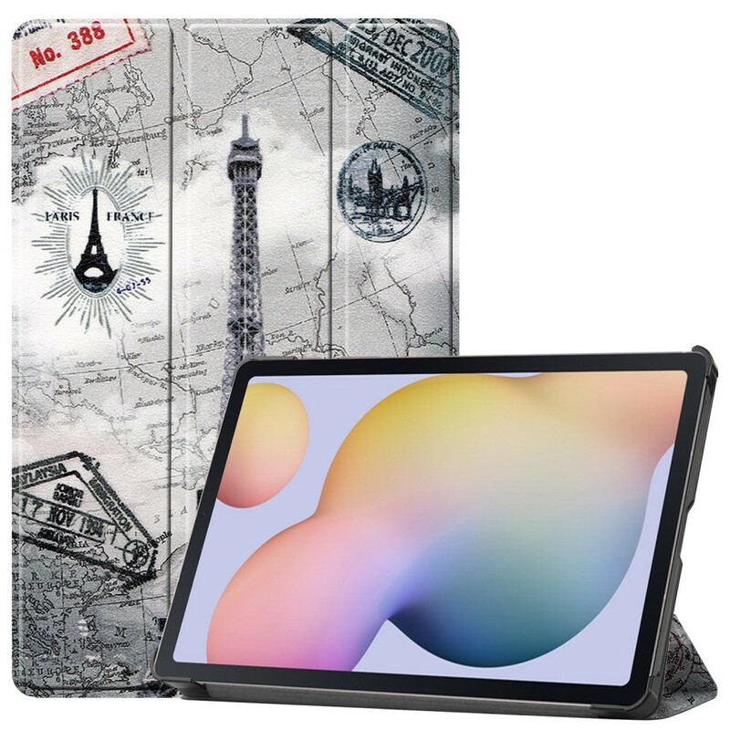 Capa De Celular Para Samsung Galaxy Tab S8 / Tab S7 Suporte Para Caneta Torre Eiffel