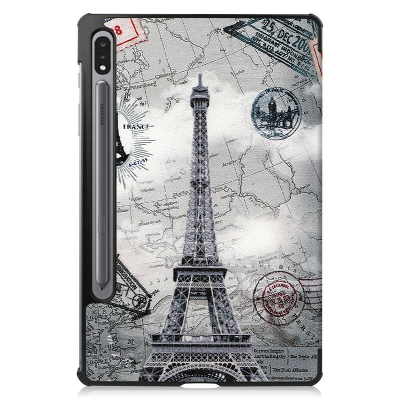 Capa De Celular Para Samsung Galaxy Tab S8 / Tab S7 Suporte Para Caneta Torre Eiffel