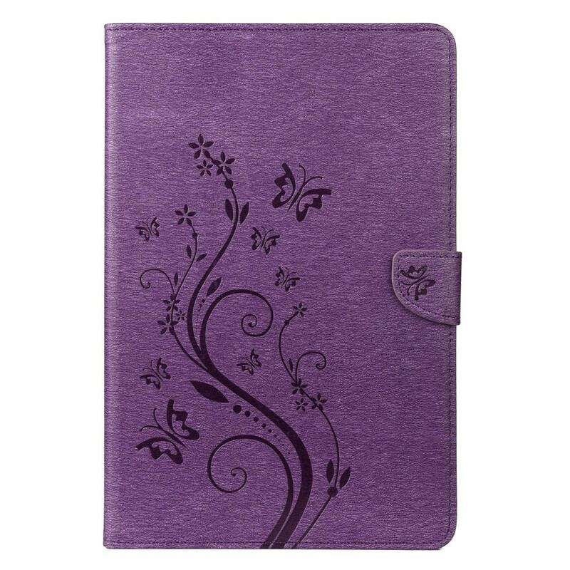 Capa De Couro Para Samsung Galaxy Tab S8 / Tab S7 Borboletas Florais