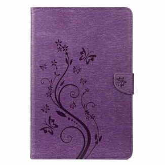 Capa De Couro Para Samsung Galaxy Tab S8 / Tab S7 Borboletas Florais