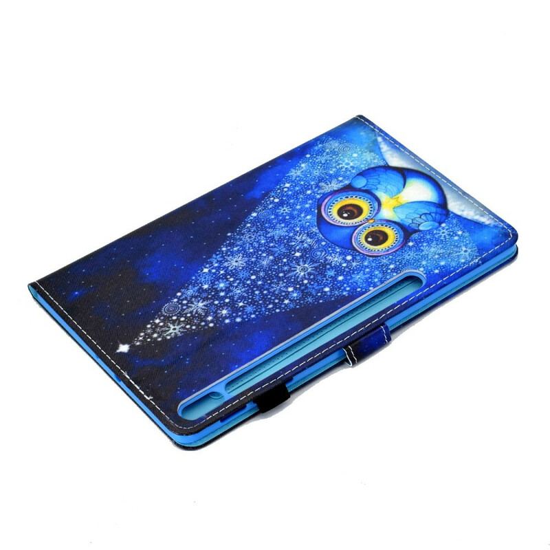 Capa De Couro Para Samsung Galaxy Tab S8 / Tab S7 Coruja