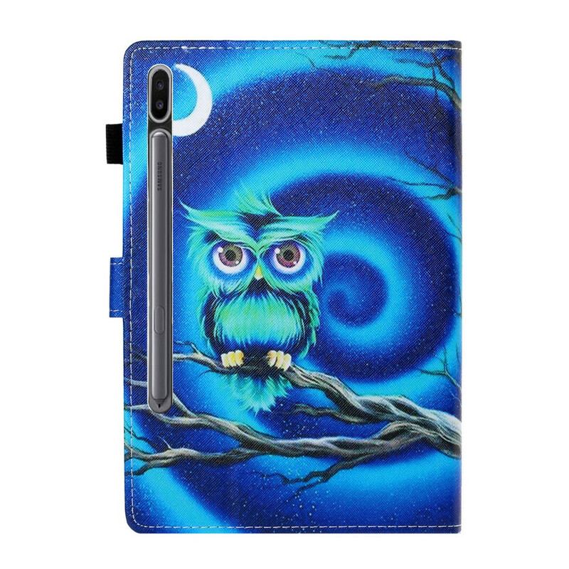 Capa De Couro Para Samsung Galaxy Tab S8 / Tab S7 Coruja Engraçada