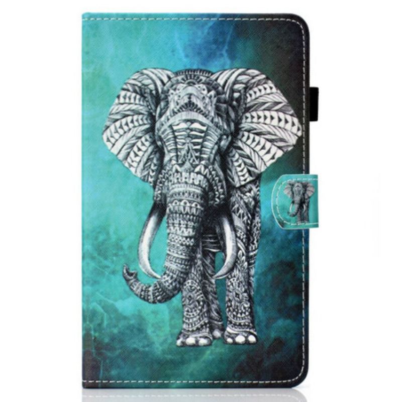 Capa De Couro Para Samsung Galaxy Tab S8 / Tab S7 Elefante Tribal