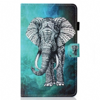 Capa De Couro Para Samsung Galaxy Tab S8 / Tab S7 Elefante Tribal