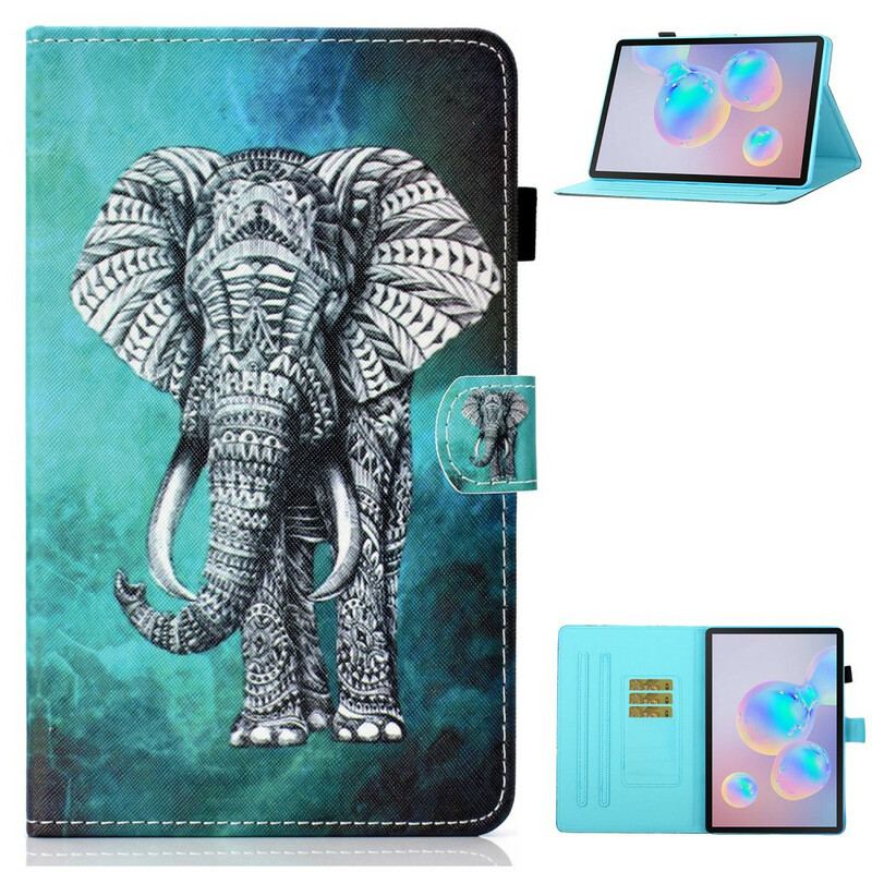 Capa De Couro Para Samsung Galaxy Tab S8 / Tab S7 Elefante Tribal