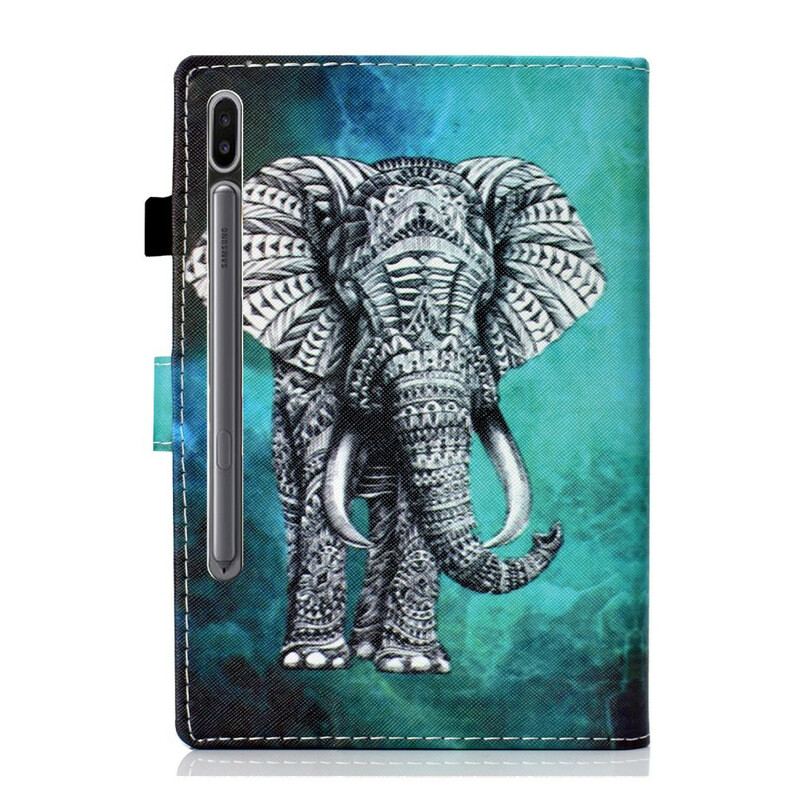 Capa De Couro Para Samsung Galaxy Tab S8 / Tab S7 Elefante Tribal