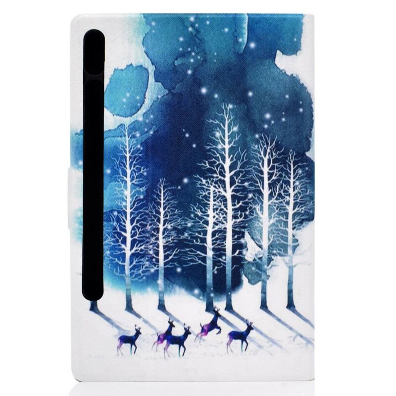 Capa De Couro Para Samsung Galaxy Tab S8 / Tab S7 Inverno