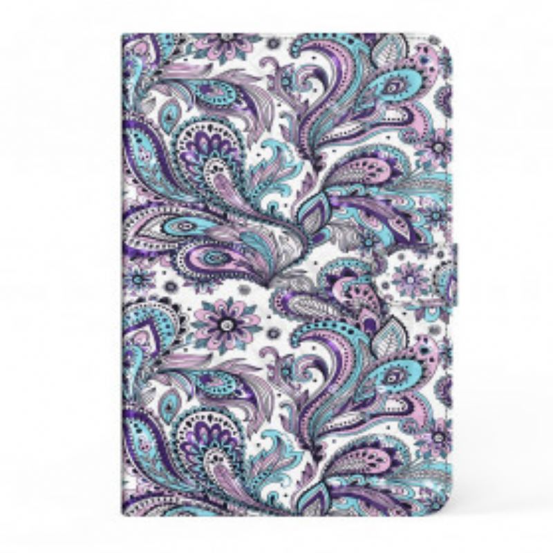 Capa De Couro Para Samsung Galaxy Tab S8 / Tab S7 Padrão Paisley De Couro Sintético