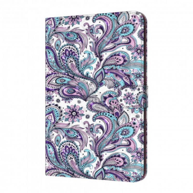 Capa De Couro Para Samsung Galaxy Tab S8 / Tab S7 Padrão Paisley De Couro Sintético