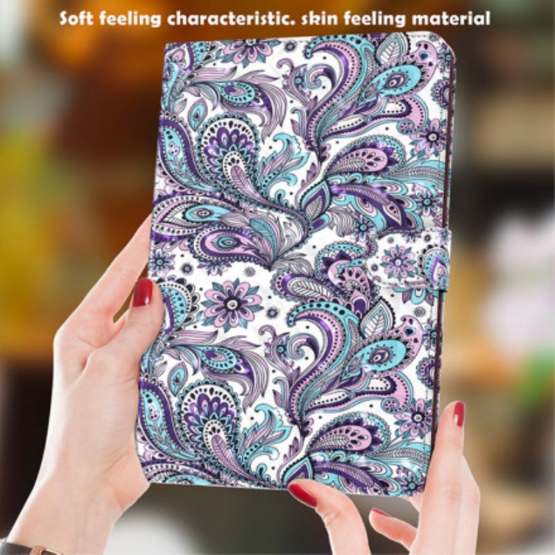 Capa De Couro Para Samsung Galaxy Tab S8 / Tab S7 Padrão Paisley De Couro Sintético