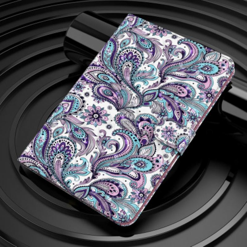 Capa De Couro Para Samsung Galaxy Tab S8 / Tab S7 Padrão Paisley De Couro Sintético