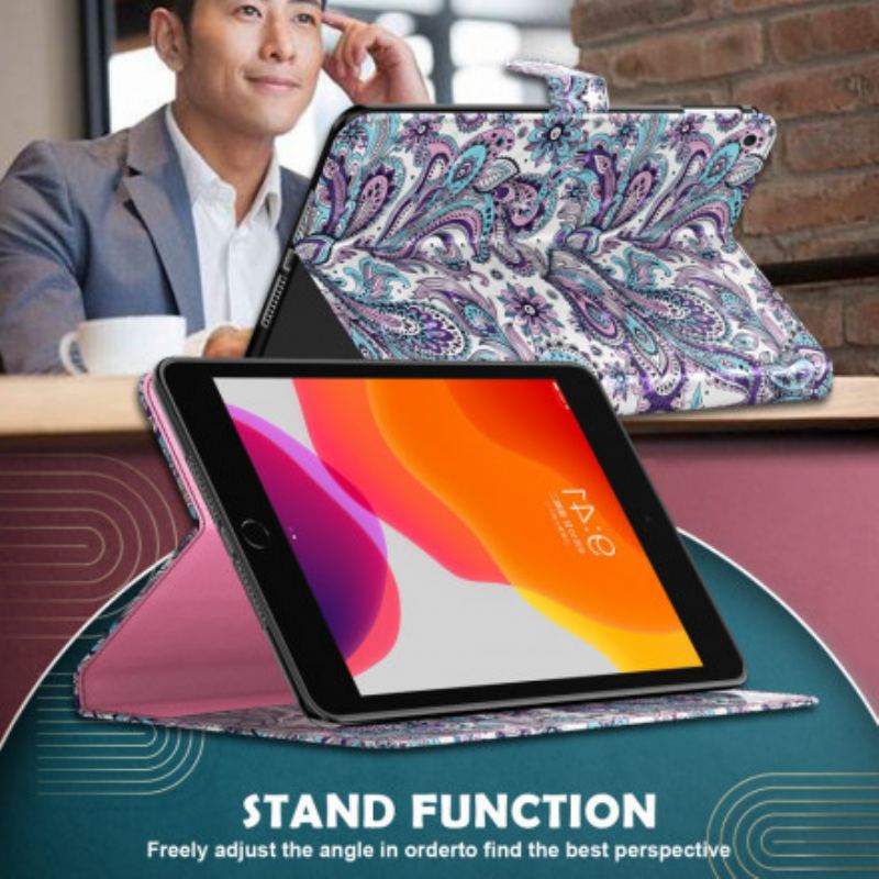 Capa De Couro Para Samsung Galaxy Tab S8 / Tab S7 Padrão Paisley De Couro Sintético