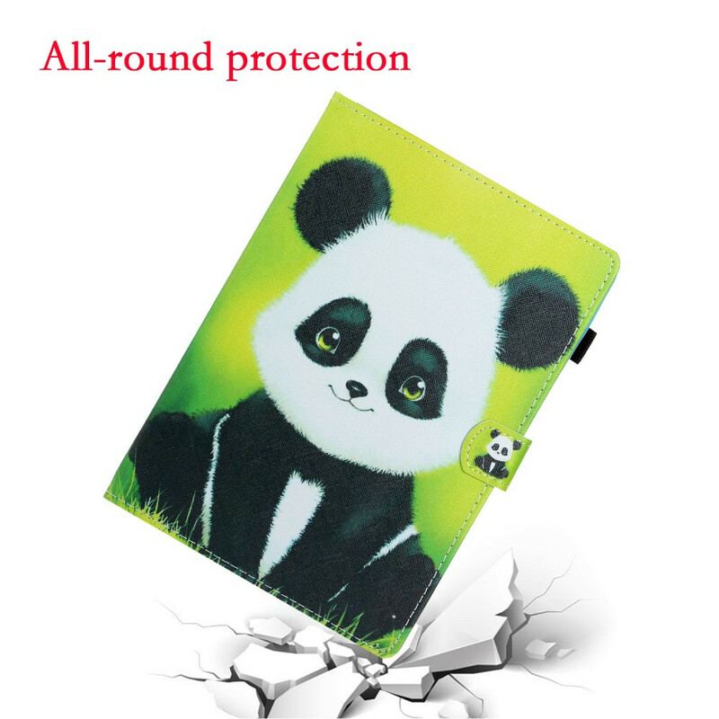 Capa De Couro Para Samsung Galaxy Tab S8 / Tab S7 Panda Fofo