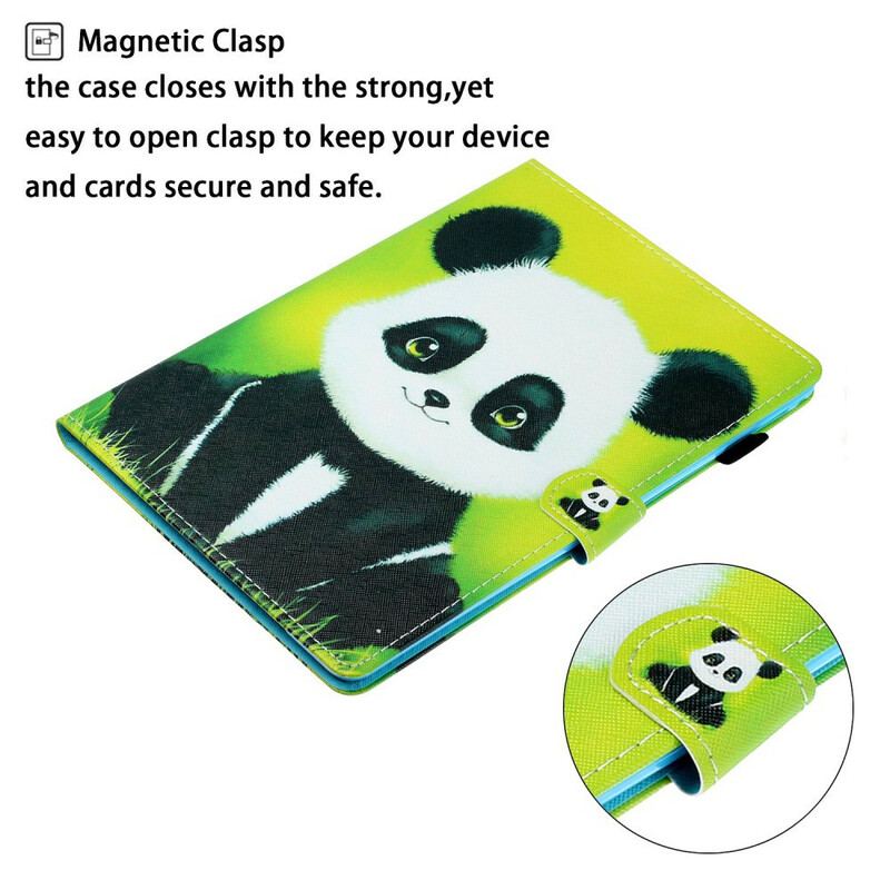 Capa De Couro Para Samsung Galaxy Tab S8 / Tab S7 Panda Fofo