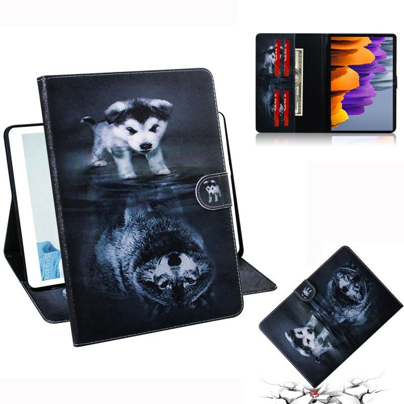 Capa De Couro Para Samsung Galaxy Tab S8 / Tab S7 Sonho De Cachorrinho