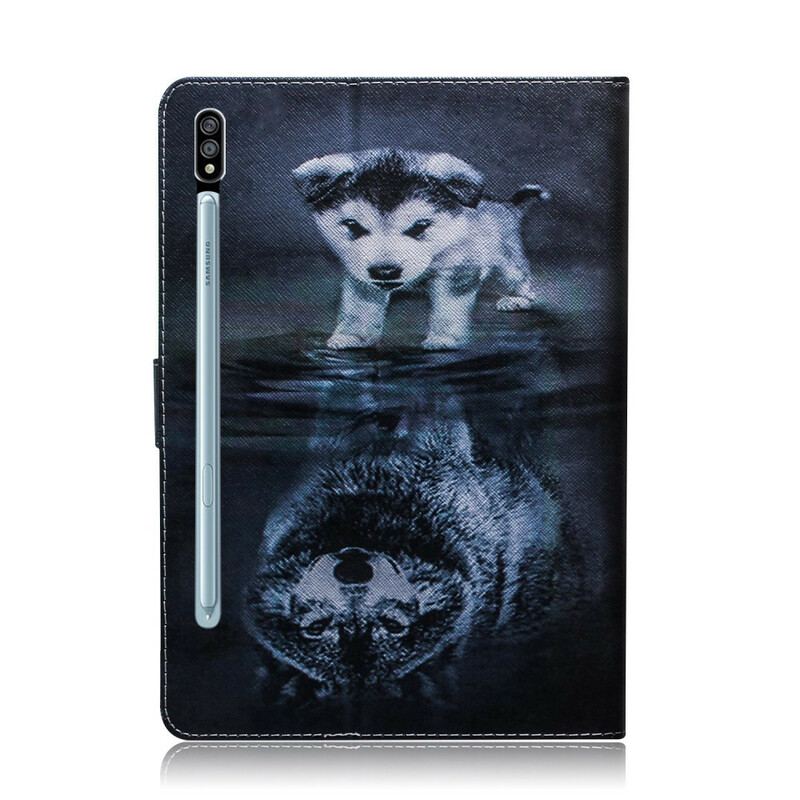 Capa De Couro Para Samsung Galaxy Tab S8 / Tab S7 Sonho De Cachorrinho