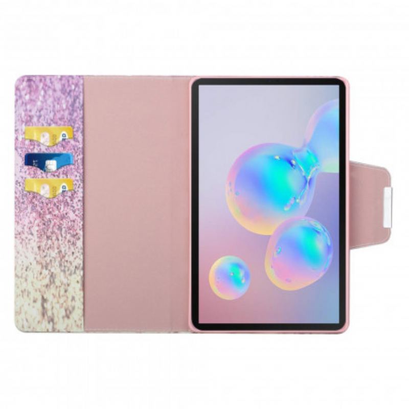 Capa Em Pele Para Samsung Galaxy Tab S8 / Tab S7 Espumante