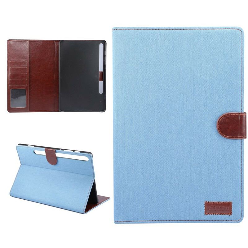 Capa Em Pele Para Samsung Galaxy Tab S8 / Tab S7 Jeans