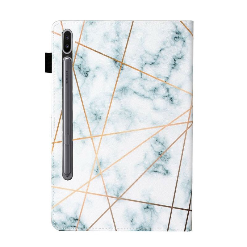 Capa Em Pele Para Samsung Galaxy Tab S8 / Tab S7 Mármore