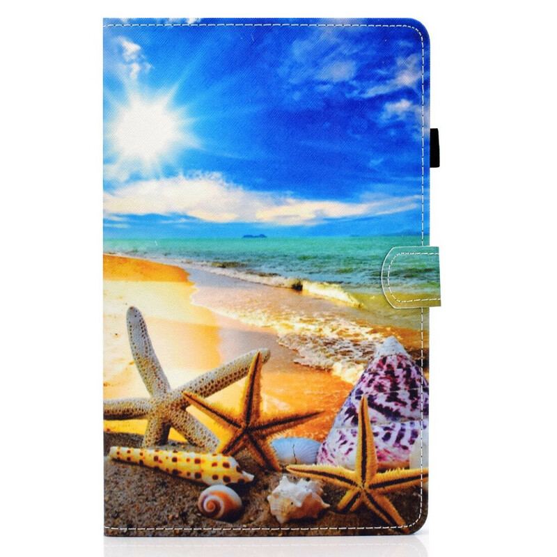 Capa Em Pele Para Samsung Galaxy Tab S8 / Tab S7 Praia Divertida