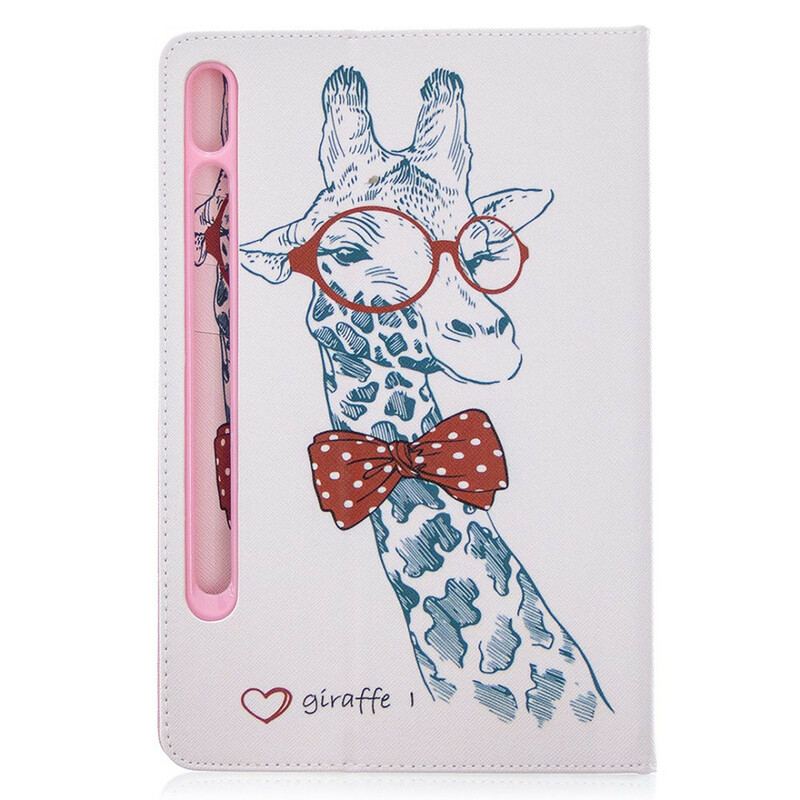 Capa Flip Para Samsung Galaxy Tab S8 / Tab S7 Estampa De Girafa