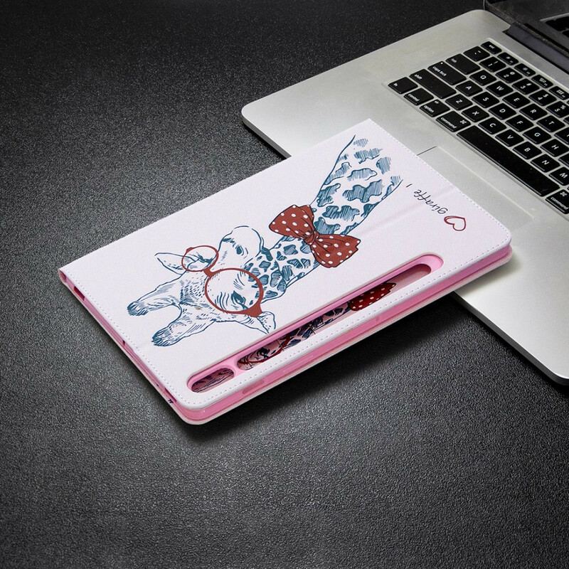 Capa Flip Para Samsung Galaxy Tab S8 / Tab S7 Estampa De Girafa