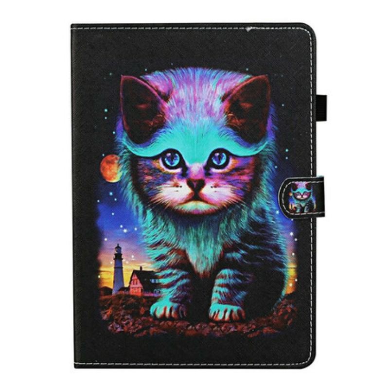 Capa Flip Para Samsung Galaxy Tab S8 / Tab S7 Gato Elétrico