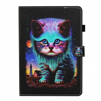 Capa Flip Para Samsung Galaxy Tab S8 / Tab S7 Gato Elétrico