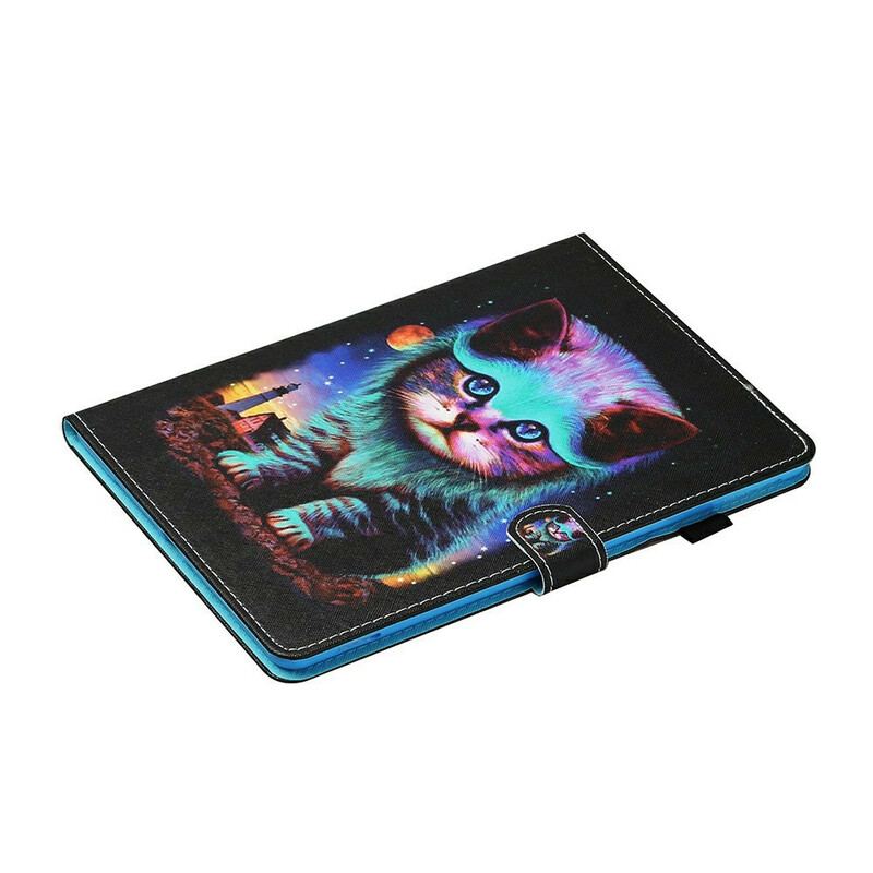 Capa Flip Para Samsung Galaxy Tab S8 / Tab S7 Gato Elétrico