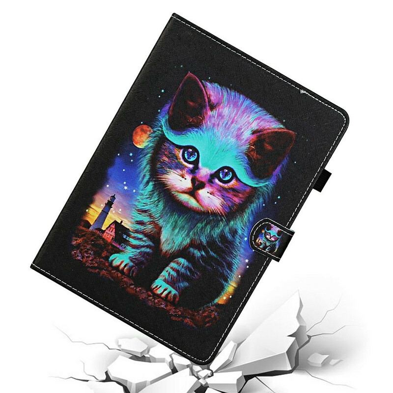 Capa Flip Para Samsung Galaxy Tab S8 / Tab S7 Gato Elétrico